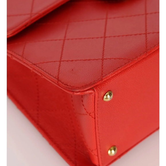 RARE 1997 vintage red Chanel Kelly 24k gold plated - Picture 9 of 17